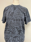 grey monochrome tee on mannequin