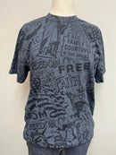 Black monochrome tee on mannequin