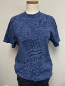 Navy monochrome tee on mannequin