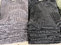 Grey vs black side by side monochrome tee
