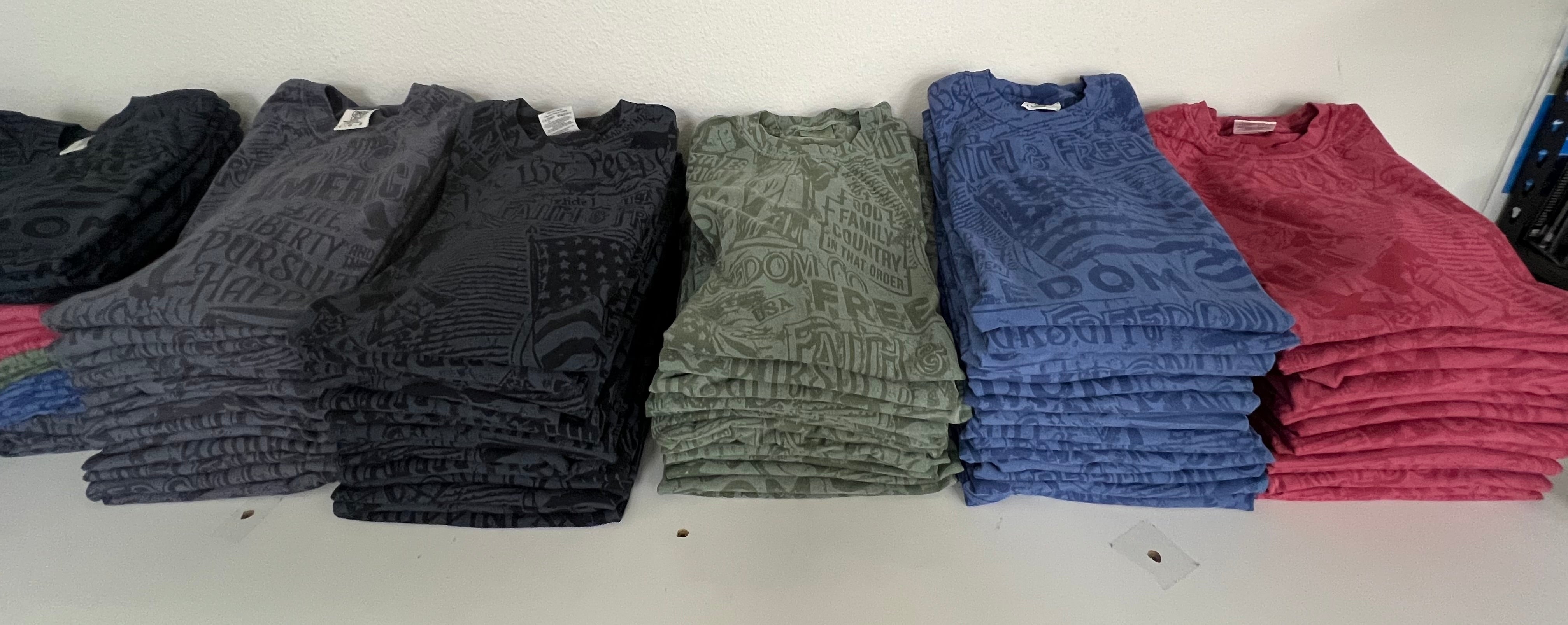 monochrome tees all colors folded